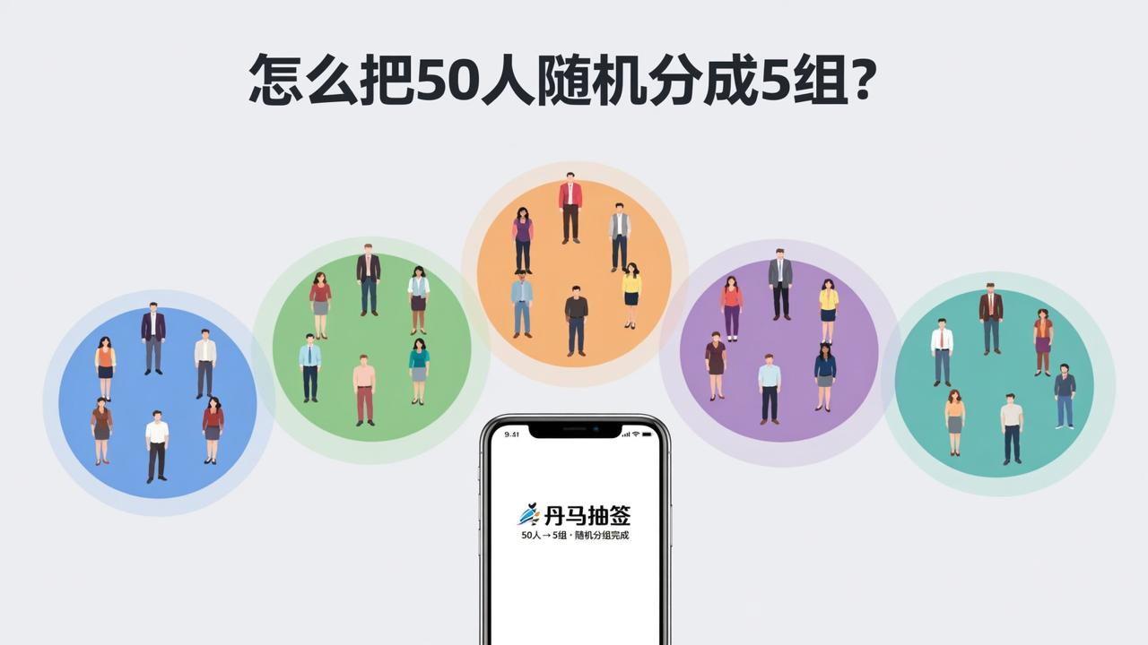 怎么把50人随机分成5组？